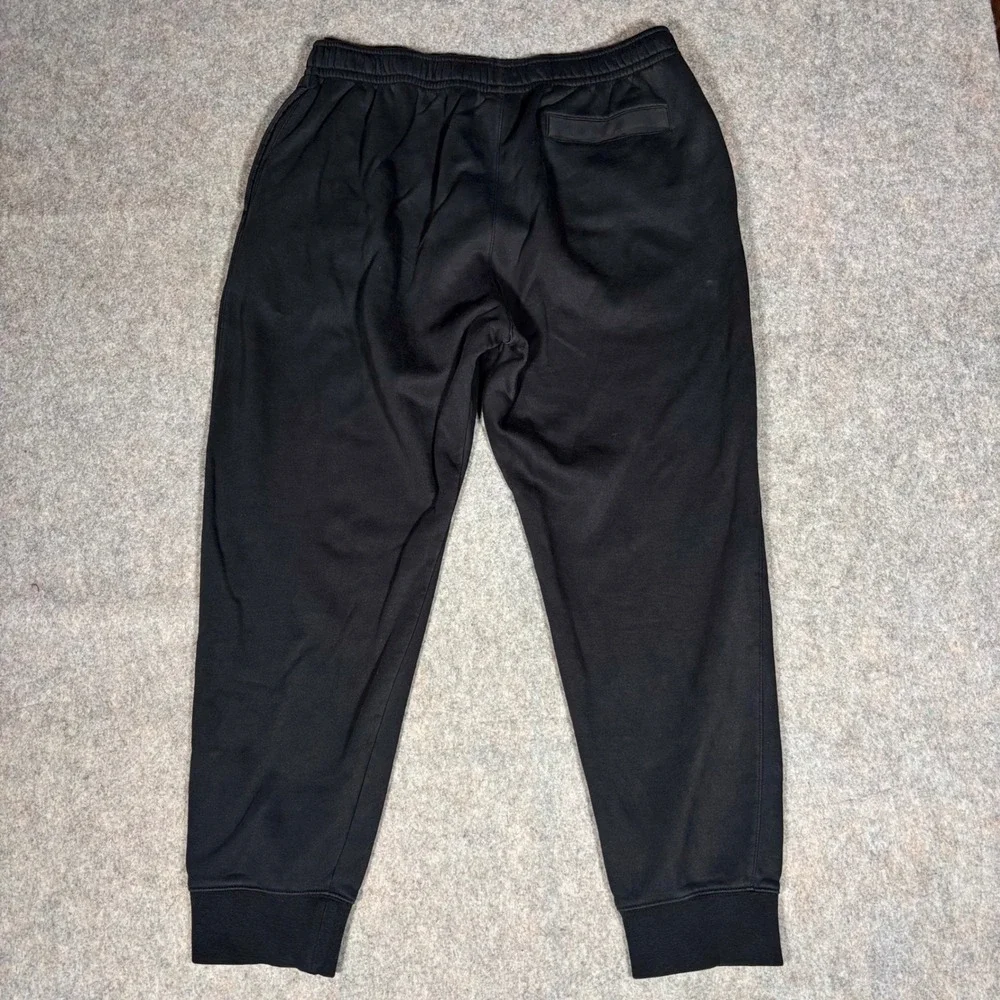 Nike Fleece Joggers Mens XL Black Embroidered Swoosh Cuffed Sweatpant Sportwear